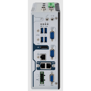 ARBOR ARES-5320 Fanless DIN-Rail Embedded System with Intel Atom x6425RE, 3 LAN, 4 USB, 8 COM